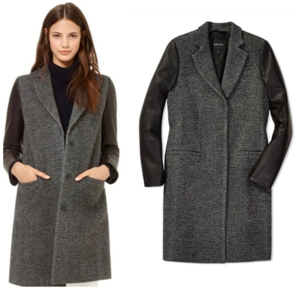 Aritzia Babaton Damon Coat With Leather Sleeve